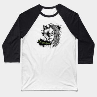 duality of girl/cat Baseball T-Shirt